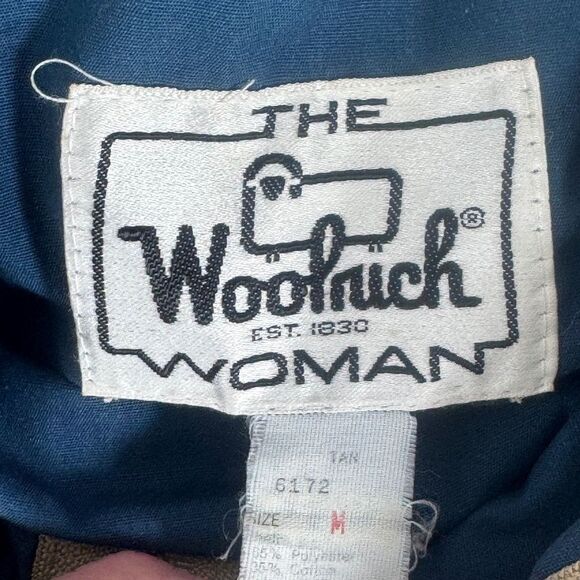 Woolrich Woman Tan Utility Jacket Vintage Hooded Front Zip Sz M - Picture 6 of 8